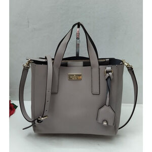 Kate Spade New York Gray Leather Double Handles Satchel Bag